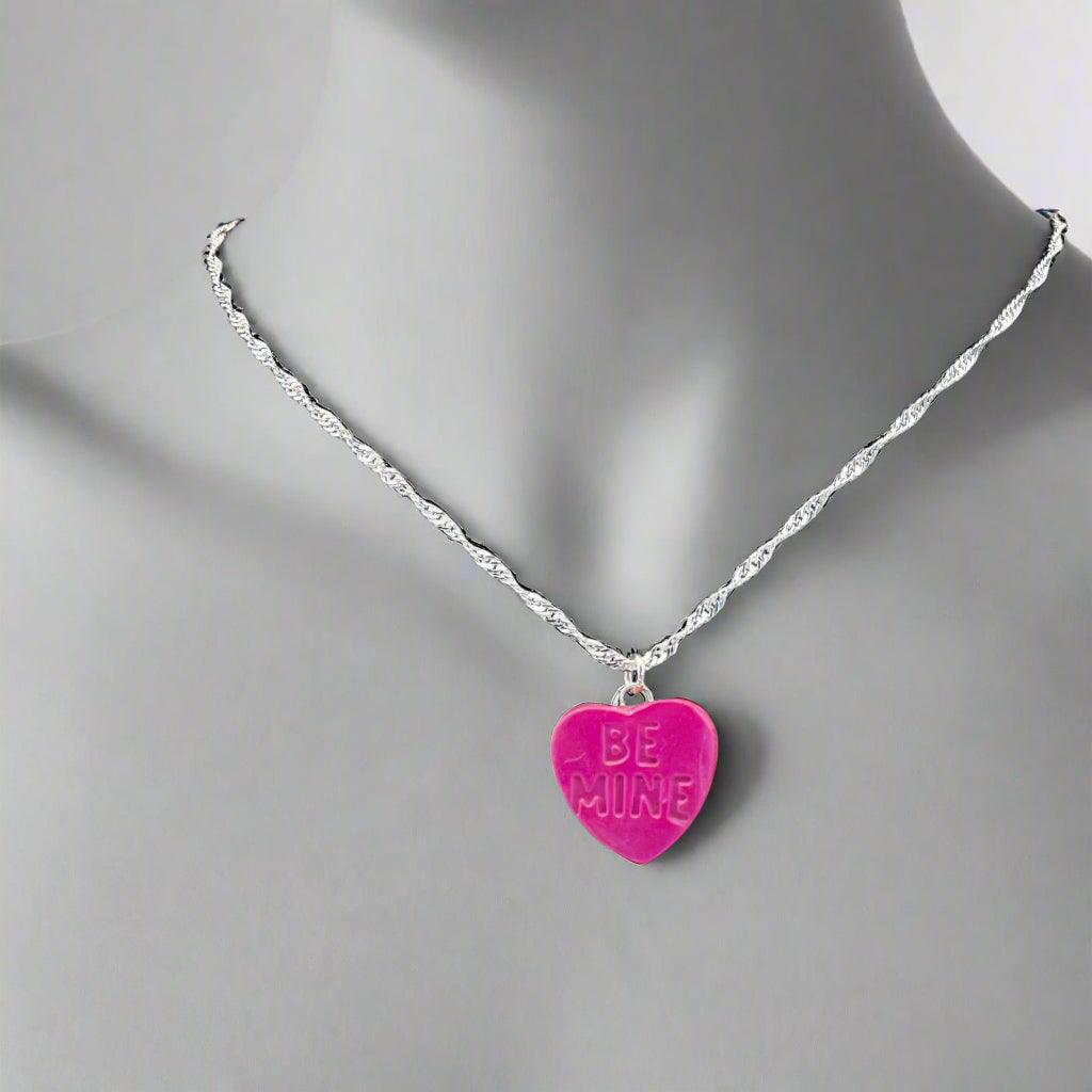 "Be Mine" Heart-Shaped Pendant Necklace