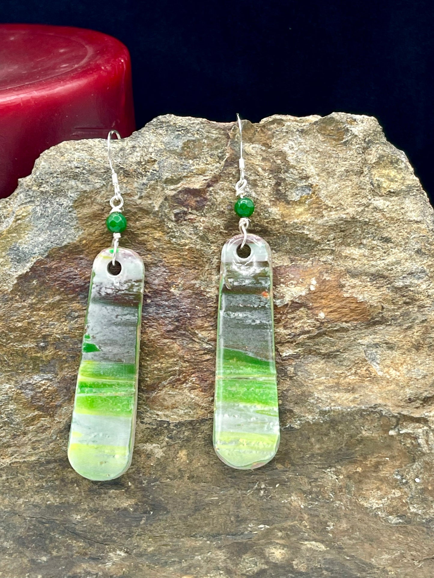 Green Landscape Earrings