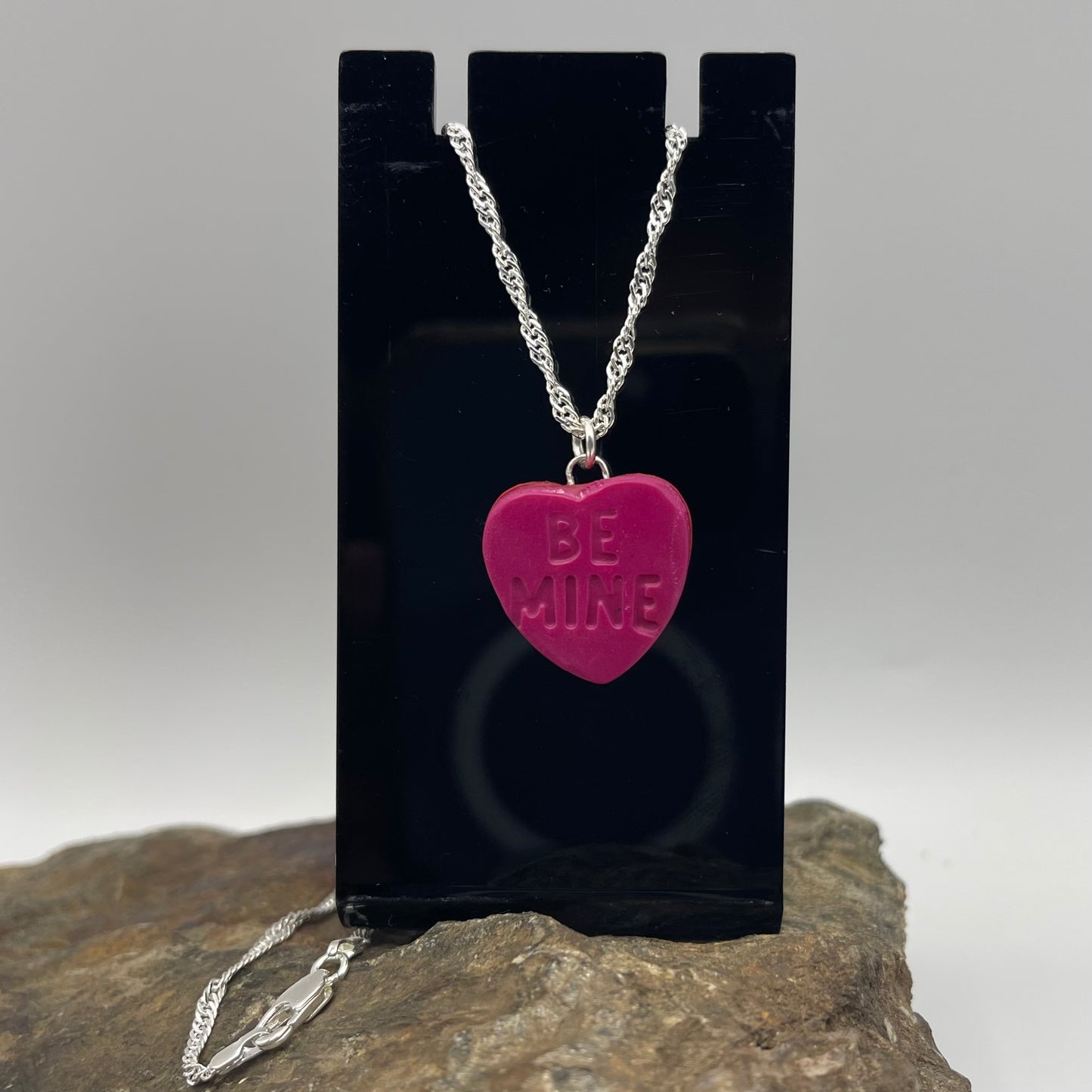 "Be Mine" Heart-Shaped Pendant Necklace