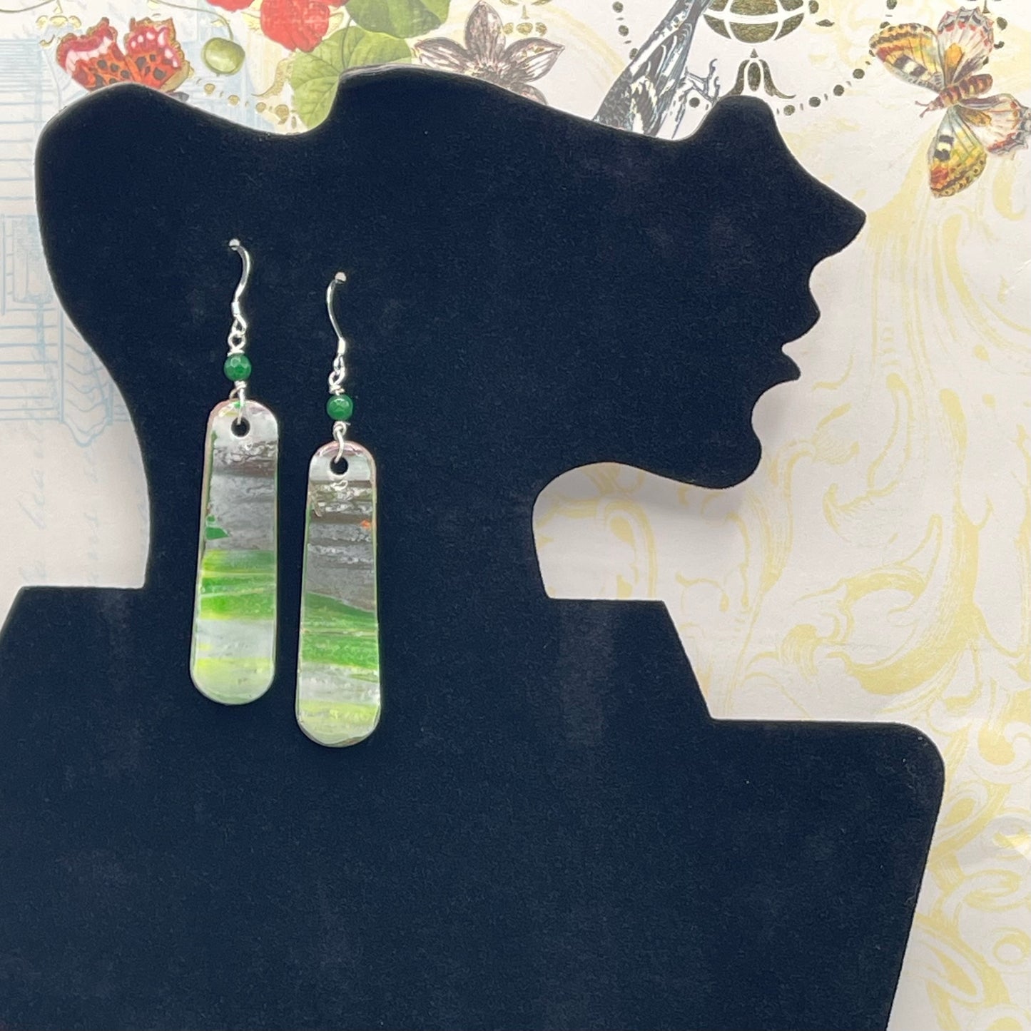 Green Landscape Earrings