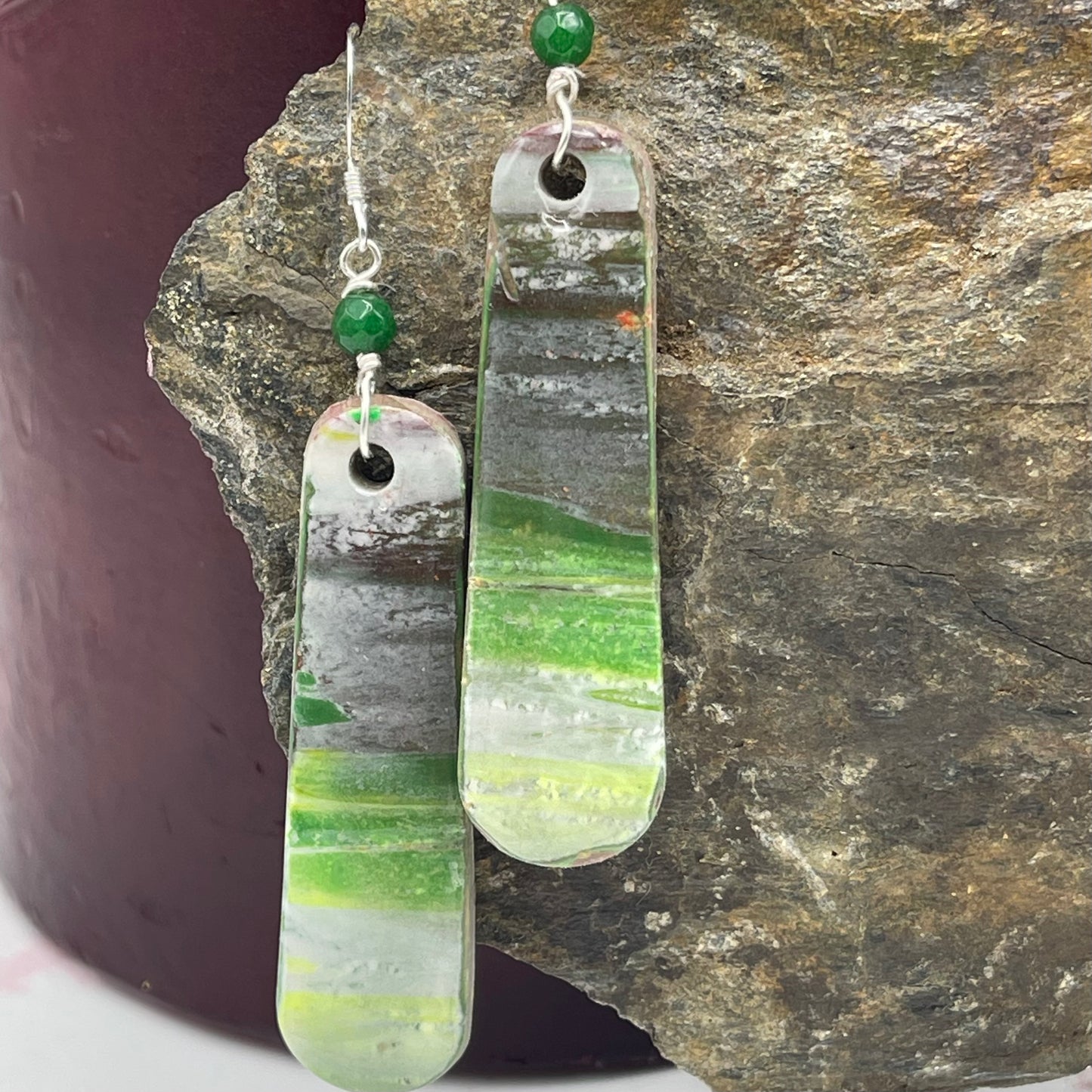 Green Landscape Earrings