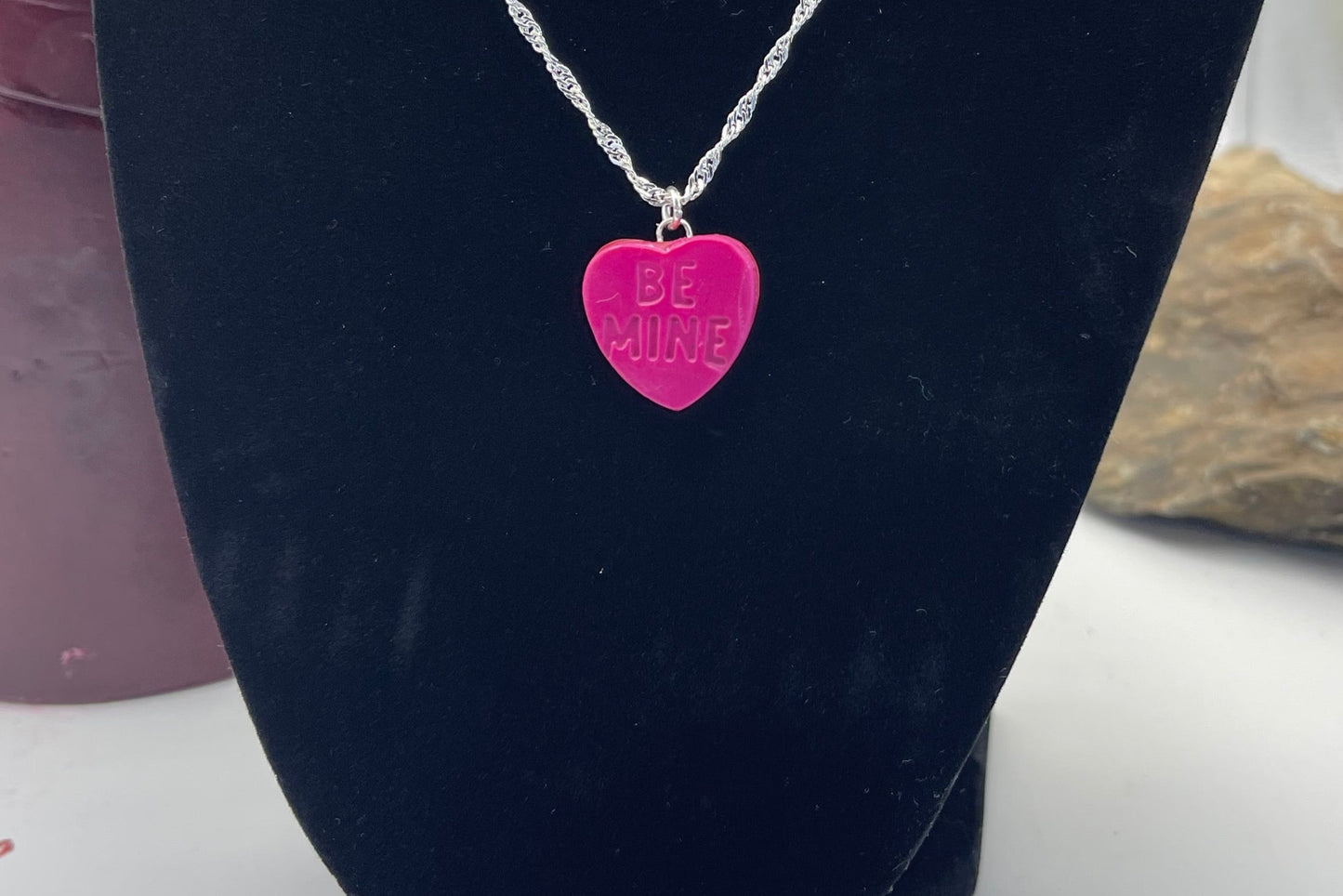 "Be Mine" Heart-Shaped Pendant Necklace
