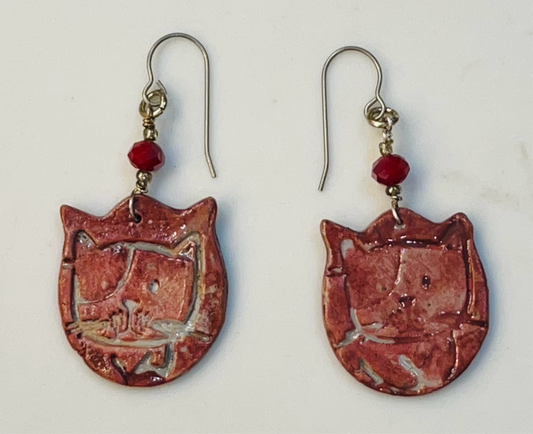 Ceramic Cat Earrings