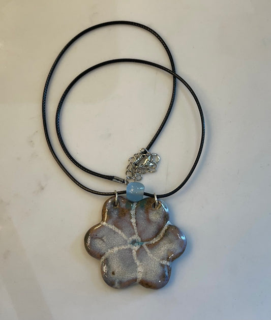 Blue Cloud Ceramic Pendant Necklace