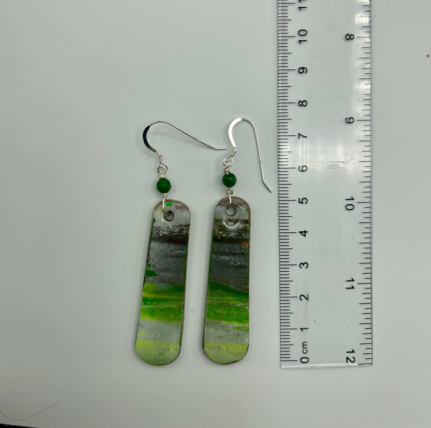 Green Landscape Earrings